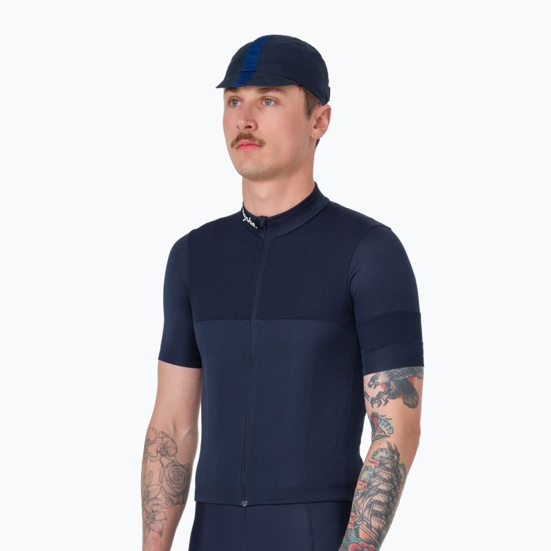 Tricou de ciclism pentru bărbați Rapha Brevet Element Jersey dark navy/white 2