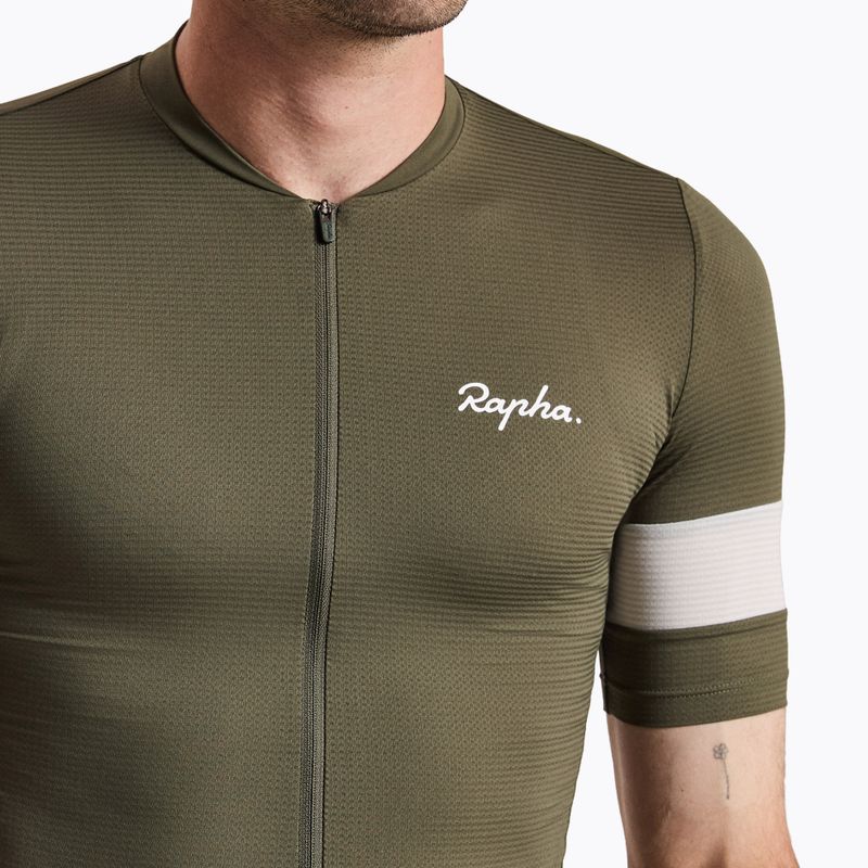 Tricou de ciclism pentru bărbați Rapha Core Lightweight Jersey dark green/white 3