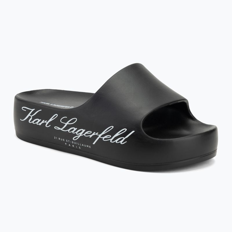 Papuci pentru femei KARL LAGERFELD Kobo II Hotel Logo black eco eva