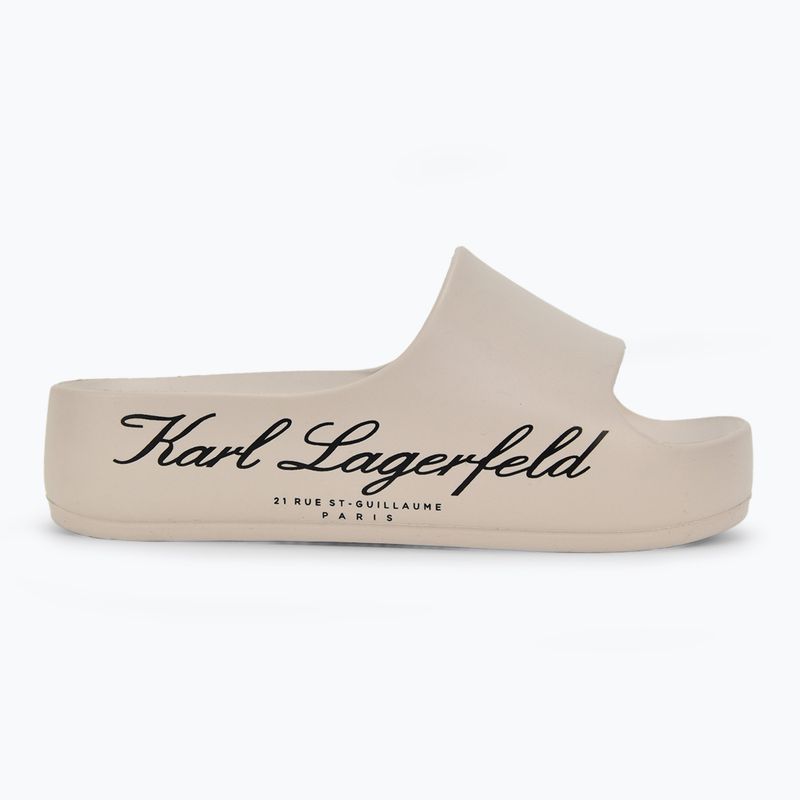 Papuci pentru femei KARL LAGERFELD Kobo II Hotel Logo off white eco eva