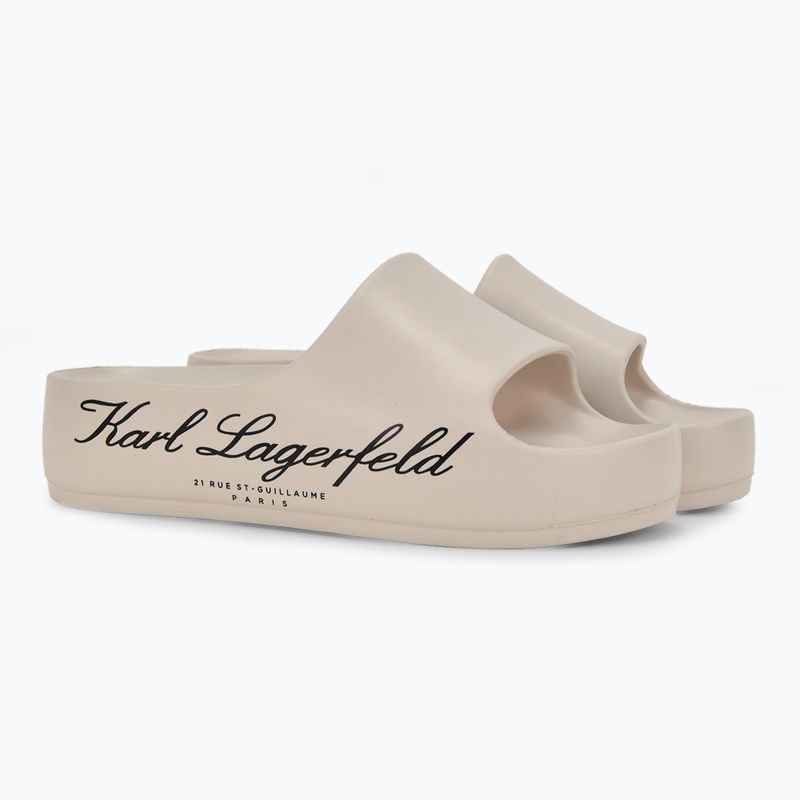 Papuci pentru femei KARL LAGERFELD Kobo II Hotel Logo off white eco eva 2