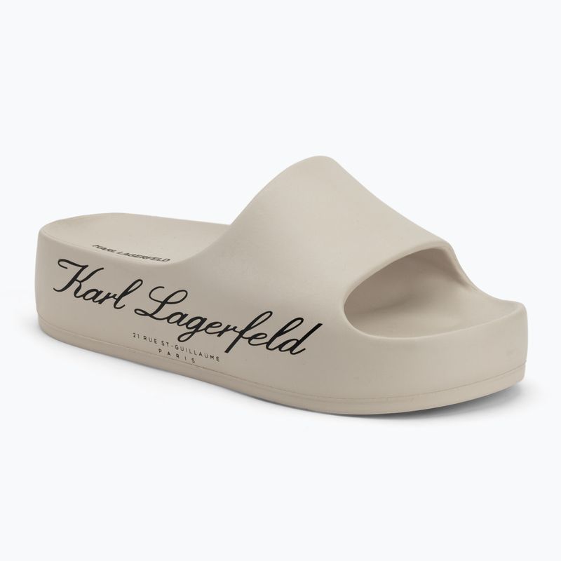 Papuci pentru femei KARL LAGERFELD Kobo II Hotel Logo off white eco eva