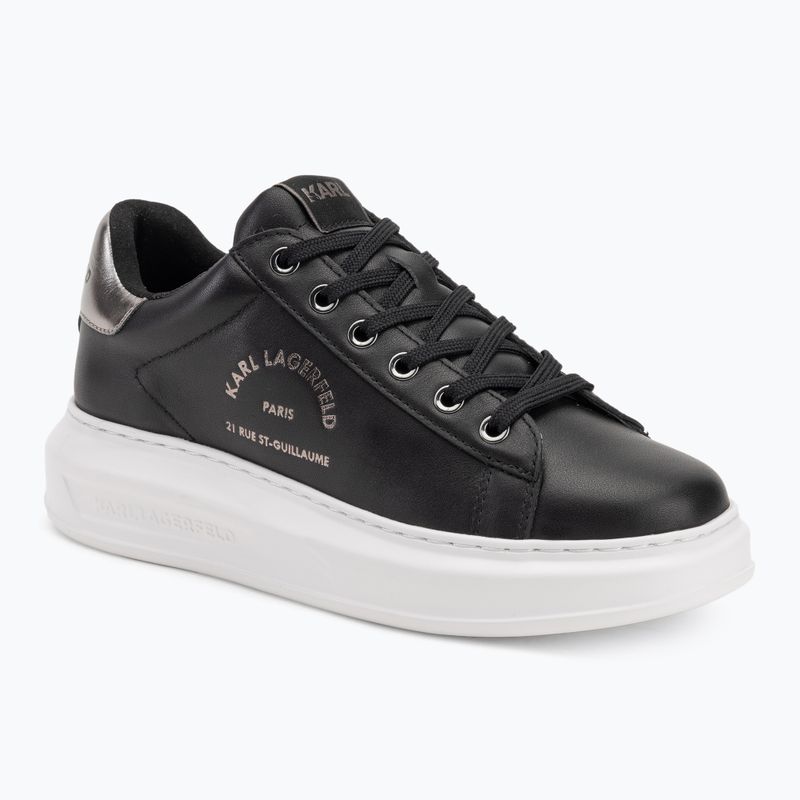 Încălțăminte pentru femei KARL LAGERFELD Kapri Maison black leather w/silver
