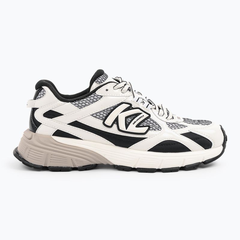 Încălțăminte pentru femei KARL LAGERFELD Orion Sidetrim black leather/textile w/white