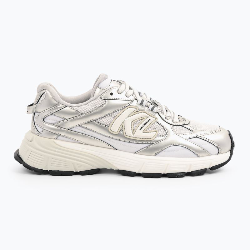 Încălțăminte pentru femei KARL LAGERFELD Orion Sidetrim white leather/textile w/silver