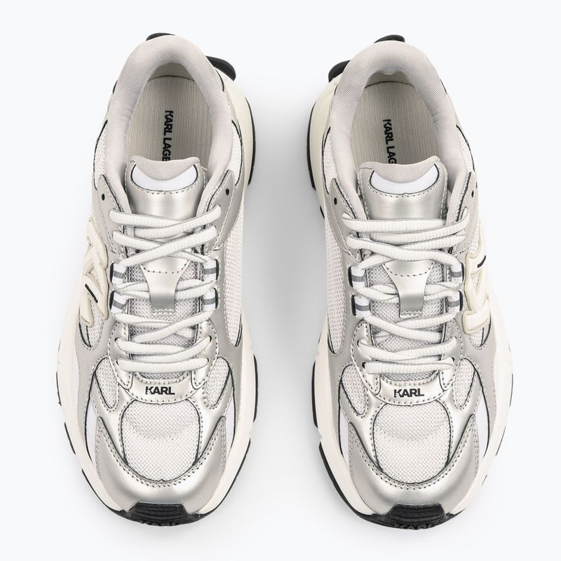 Încălțăminte pentru femei KARL LAGERFELD Orion Sidetrim white leather/textile w/silver 4