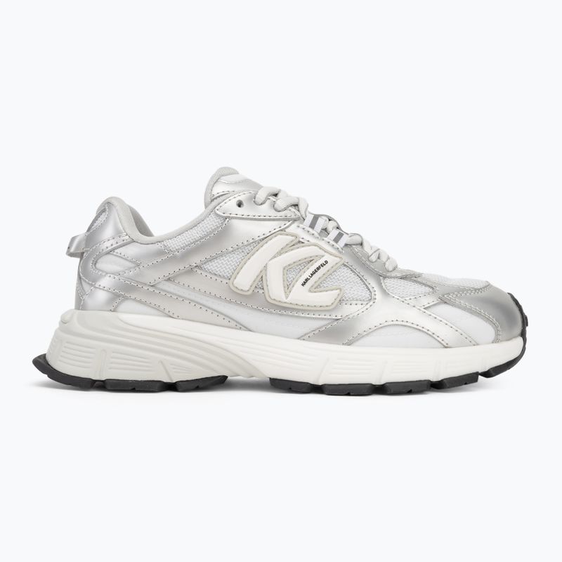 Încălțăminte pentru femei KARL LAGERFELD Orion Sidetrim white leather/textile w/silver 2