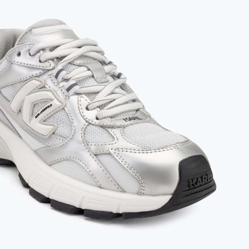 Încălțăminte pentru femei KARL LAGERFELD Orion Sidetrim white leather/textile w/silver 7