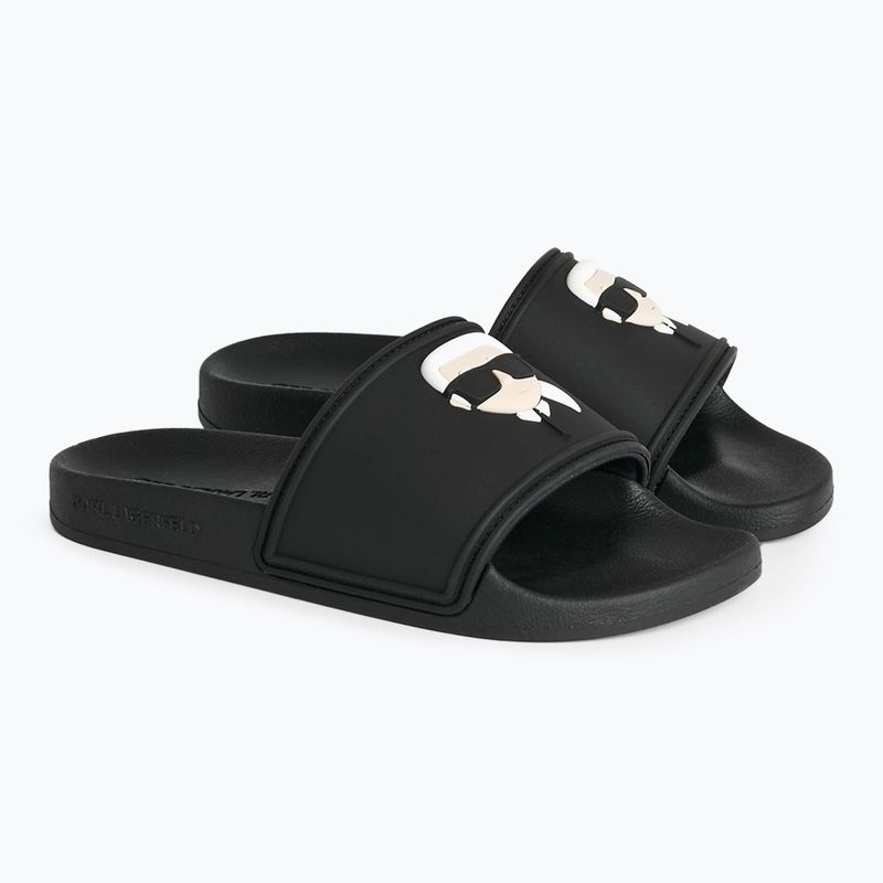 Papuci pentru femei KARL LAGERFELD Kondo 2.0 NFT black rubber 2