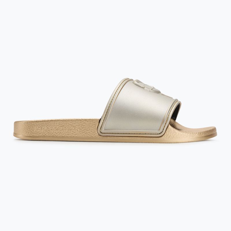 Papuci pentru femei KARL LAGERFELD Kondo 2.0 NFT Relief gold rubber 2