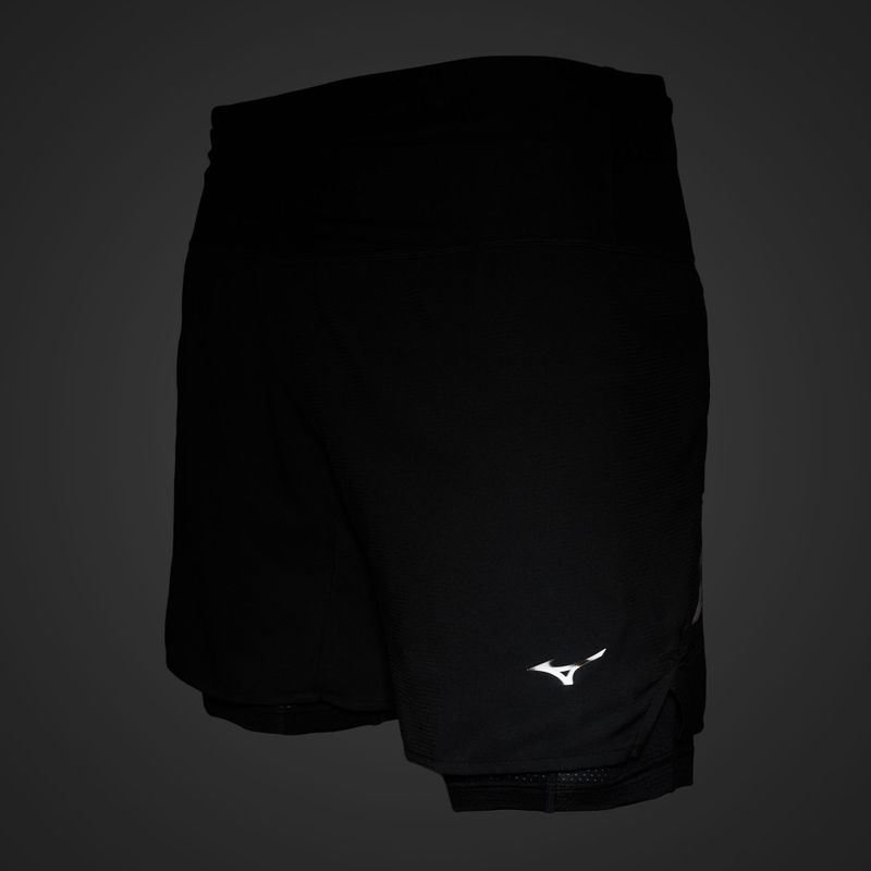 Pantaloni scurți de alergare pentru bărbați Mizuno Trail ER 2IN1 black 6