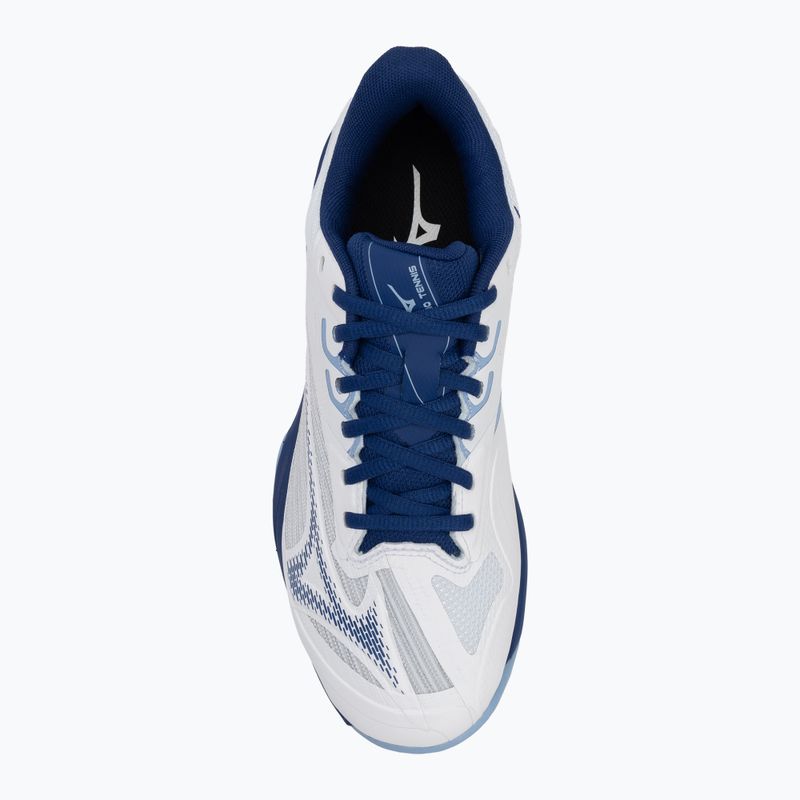 Încălțăminte de tenis pentru femei Mizuno Wave Exceed Light 2 CC white/ bellwether blue/ bel air blue 5