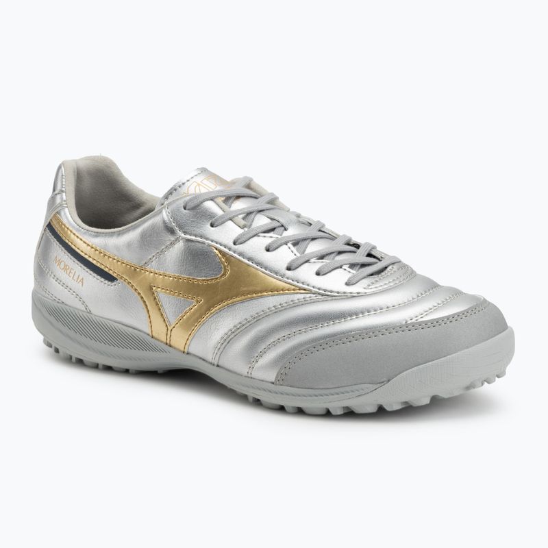 Încălțăminte de fotbal pentru bărbați Mizuno Morelia Sala Pro TF galaxy silver/gold/gold