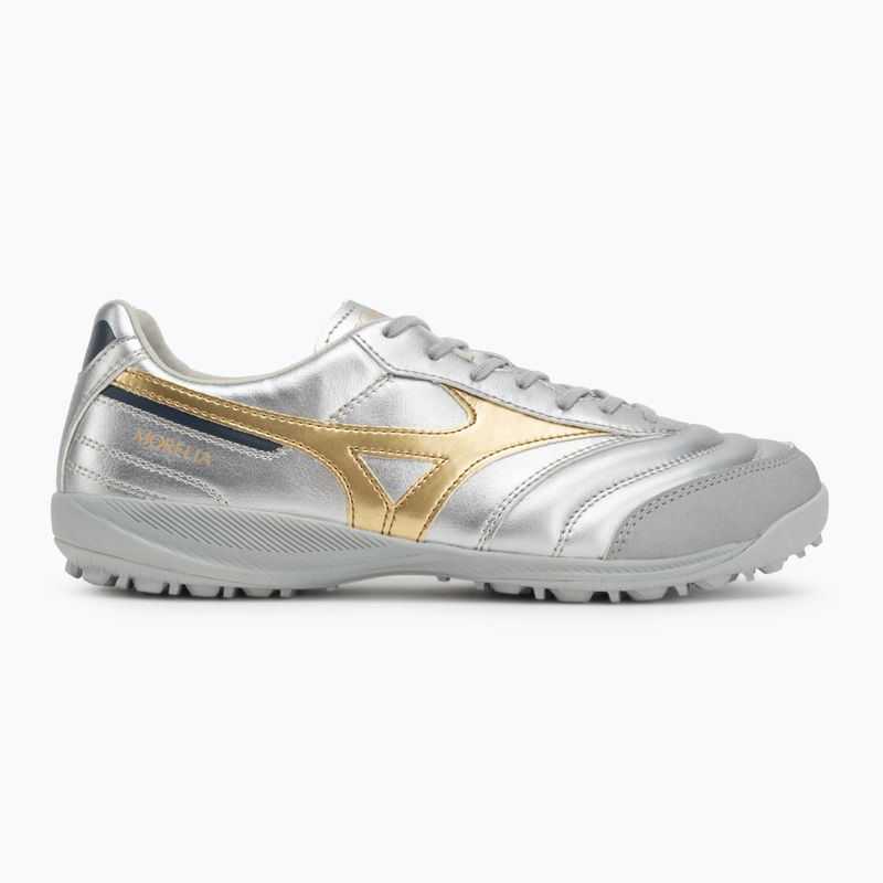 Încălțăminte de fotbal pentru bărbați Mizuno Morelia Sala Pro TF galaxy silver/gold/gold 2