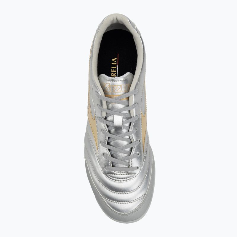Încălțăminte de fotbal pentru bărbați Mizuno Morelia Sala Pro TF galaxy silver/gold/gold 5
