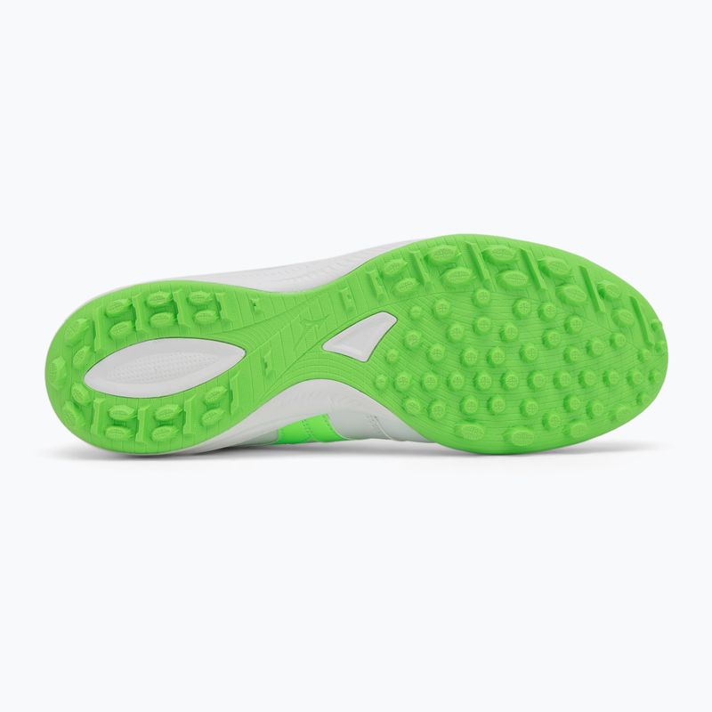 Încălțăminte de fotbal pentru bărbați Mizuno Morelia Sala Pro TF white/neon green/galaxy silver 4