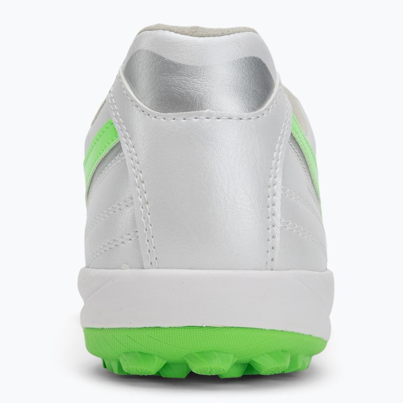 Încălțăminte de fotbal pentru bărbați Mizuno Morelia Sala Pro TF white/neon green/galaxy silver 6