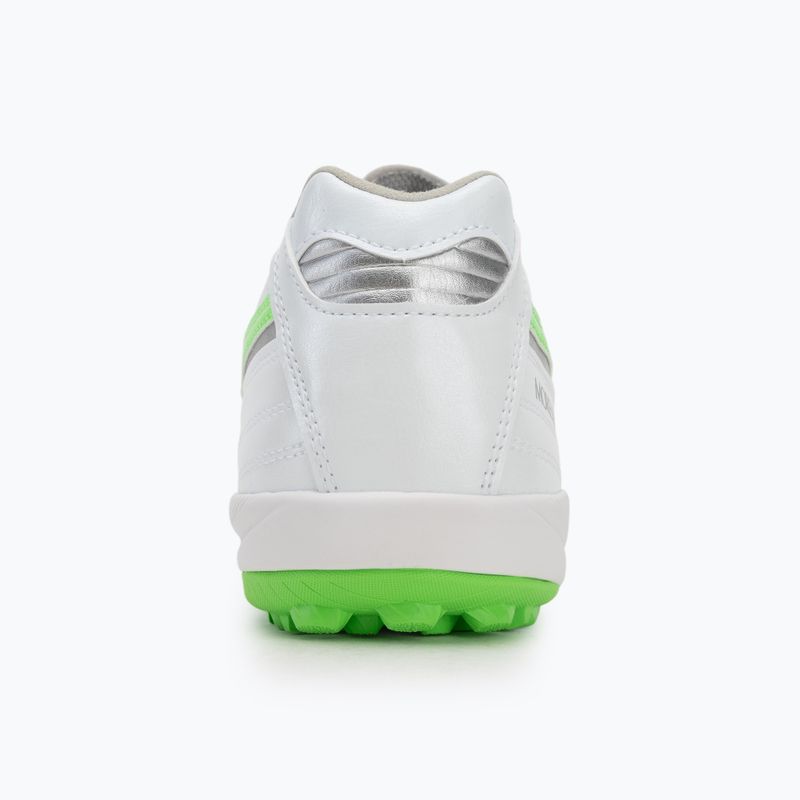 Încălțăminte de fotbal pentru bărbați Mizuno Morelia Sala Elite TF white/neon green/galaxy silver 6