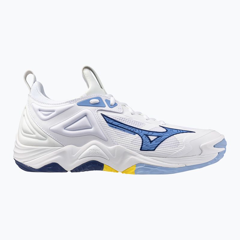 Încălțăminte de volei Mizuno Wave Momentum 3 white/bellwether blue/bel air blue 8