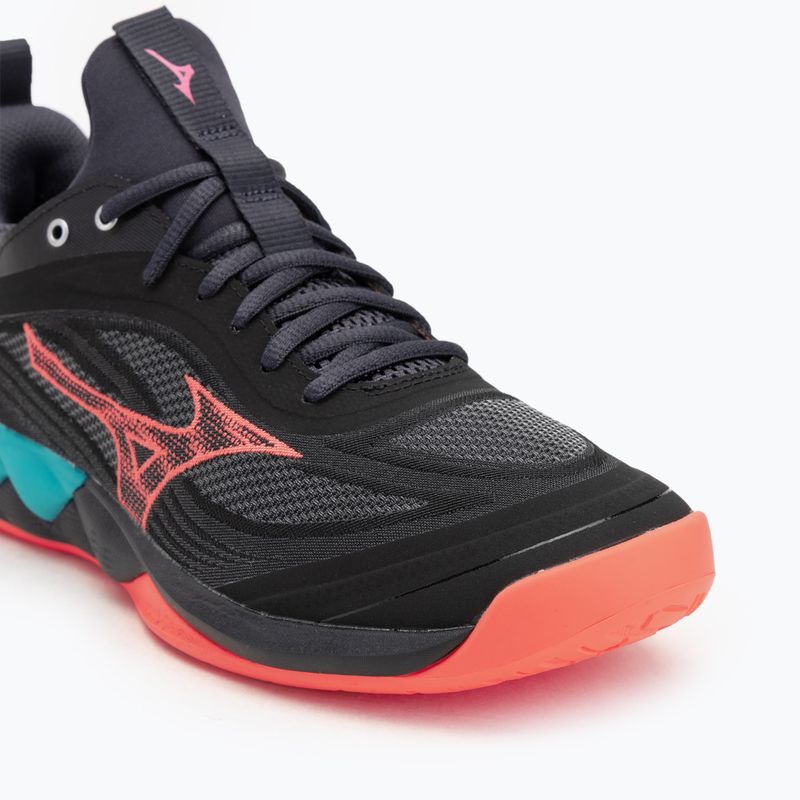 Încălțăminte de volei Mizuno Wave Luminous 3 black/neon flame/peacock blue 7