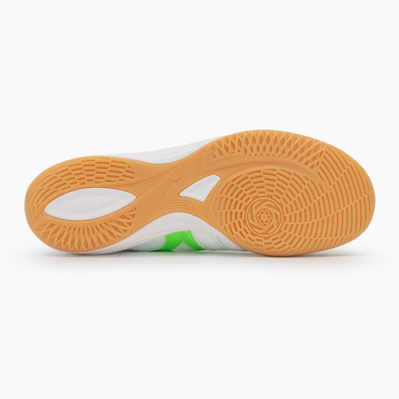Încălțăminte de fotbal pentru bărbați Mizuno Morelia Sala Elite IN white/neon green/galaxy silver 4