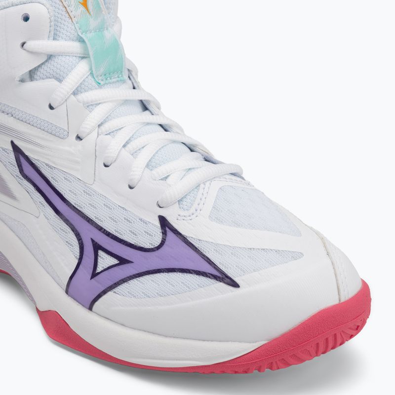 Încălțăminte de volei pentru femei Mizuno Thunder Blade Z Mid white/violet indigo/camelliaros 7