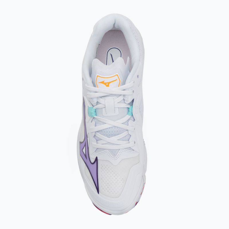 Pantofi de volei damă Mizuno Wave Lightning Z8 alb/violet indigo/camelliaros 5