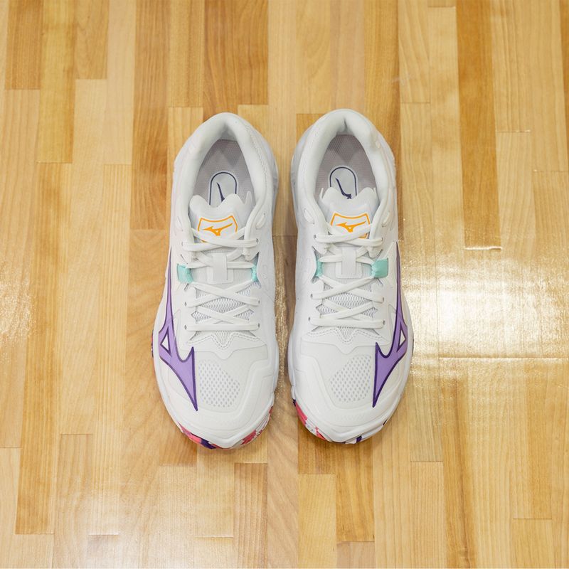 Pantofi de volei damă Mizuno Wave Lightning Z8 alb/violet indigo/camelliaros 14