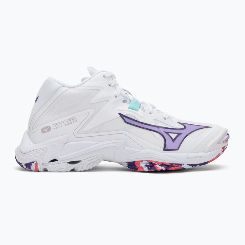Pantofi de volei pentru femei Mizuno Wave Lightning Z8 Mid albi/violet indigo/camelliaros 2
