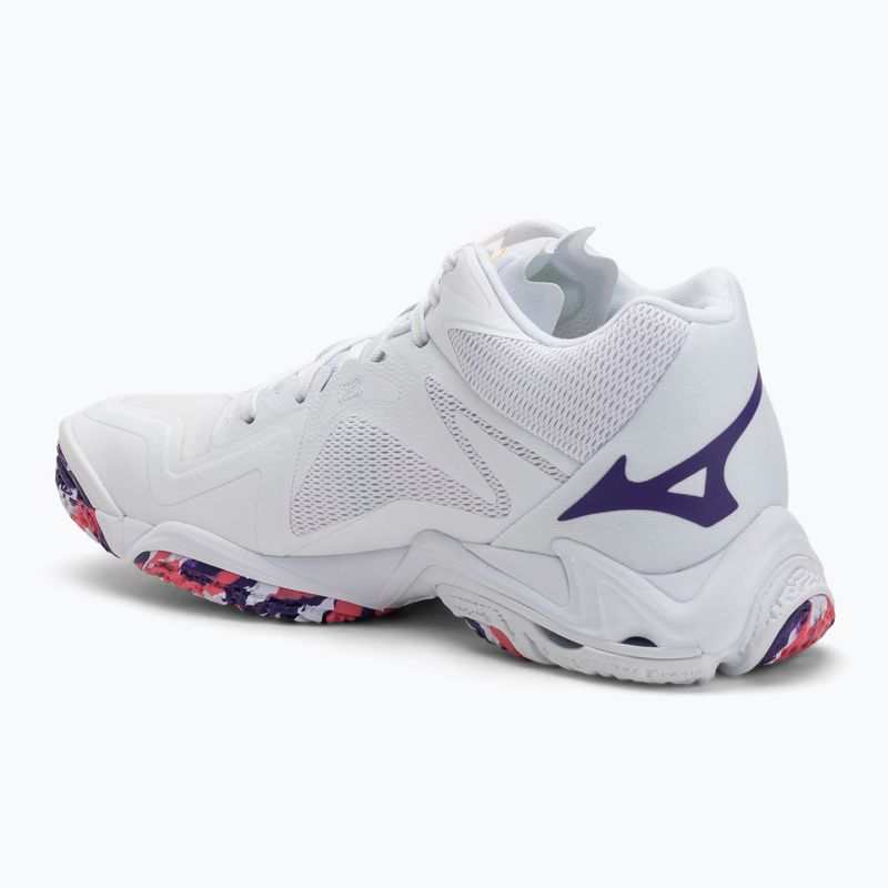 Pantofi de volei pentru femei Mizuno Wave Lightning Z8 Mid albi/violet indigo/camelliaros 3
