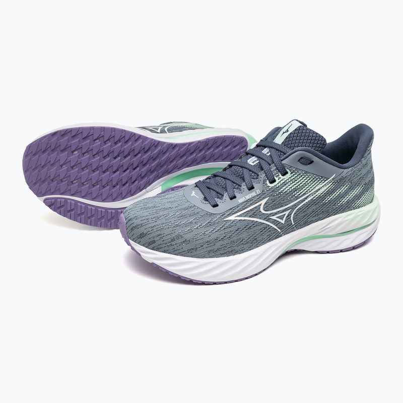 Încălțăminte de alergare pentru femei Mizuno Wave Inspire 21 tradewinds/white/neo mint 9