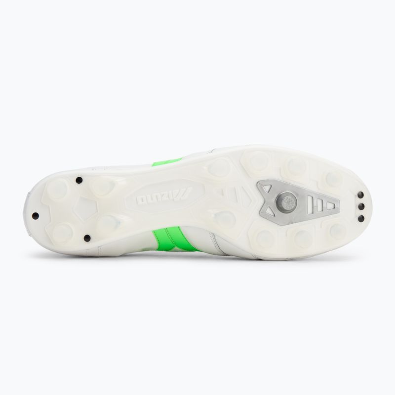 Încălțăminte de fotbal pentru bărbați Mizuno Morelia II Japan Md white/neon green/galaxy silver 4