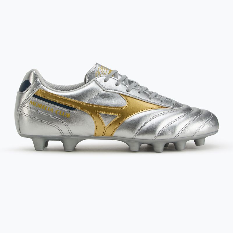 Încălțăminte de fotbal pentru bărbați Mizuno Morelia II Club Md galaxy silver/gold/gold 2