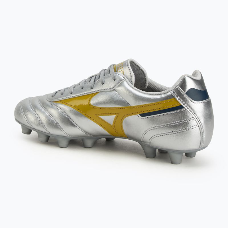 Încălțăminte de fotbal pentru bărbați Mizuno Morelia II Club Md galaxy silver/gold/gold 3