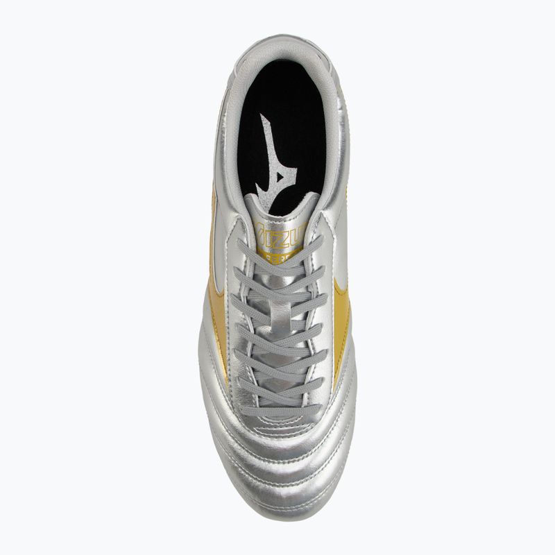 Încălțăminte de fotbal pentru bărbați Mizuno Morelia II Club Md galaxy silver/gold/gold 5