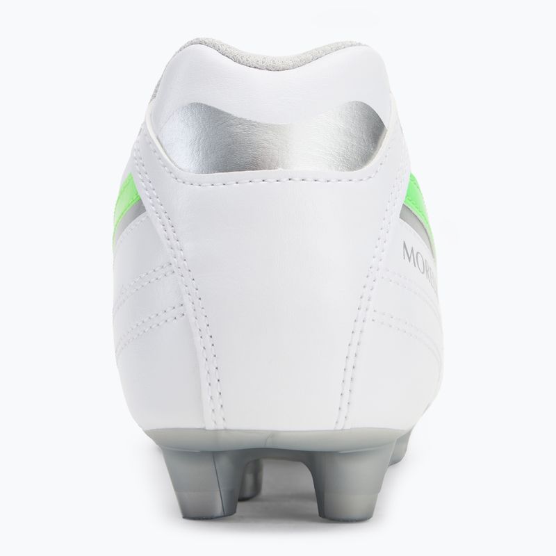 Încălțăminte de fotbal pentru bărbați Mizuno Morelia II Club Md white/neon green/galaxy silver 6
