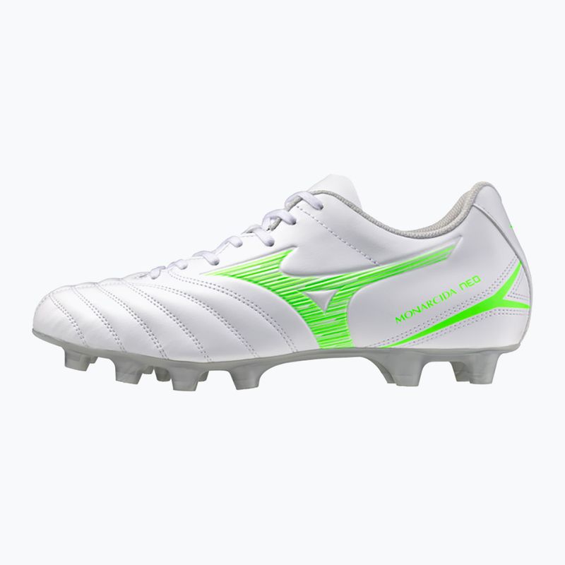 Încălțăminte de fotbal pentru bărbați Mizuno Monarcida Neo III Select Md white/neon green 8