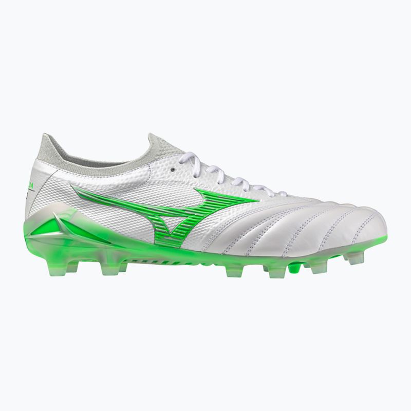 Încălțăminte de fotbal pentru bărbați Mizuno Morelia Neo IV β Japan Md white/neon green/cool gray 3c 8