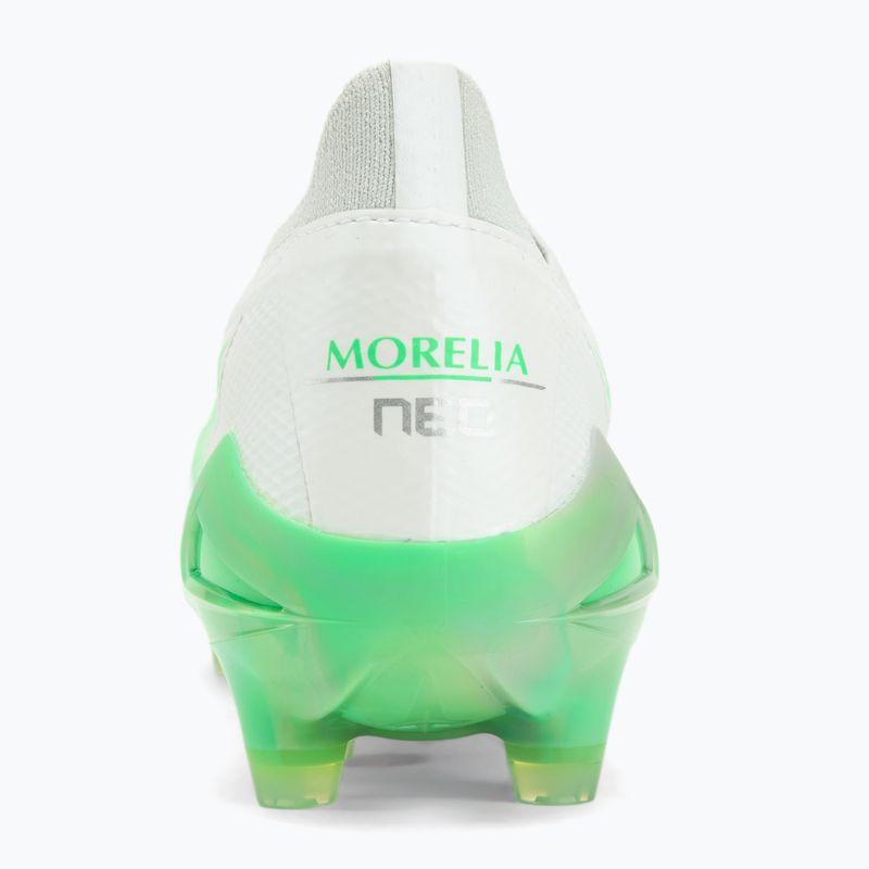 Încălțăminte de fotbal pentru bărbați Mizuno Morelia Neo IV Β Elite MD white/neon green/cool gray 3c 6