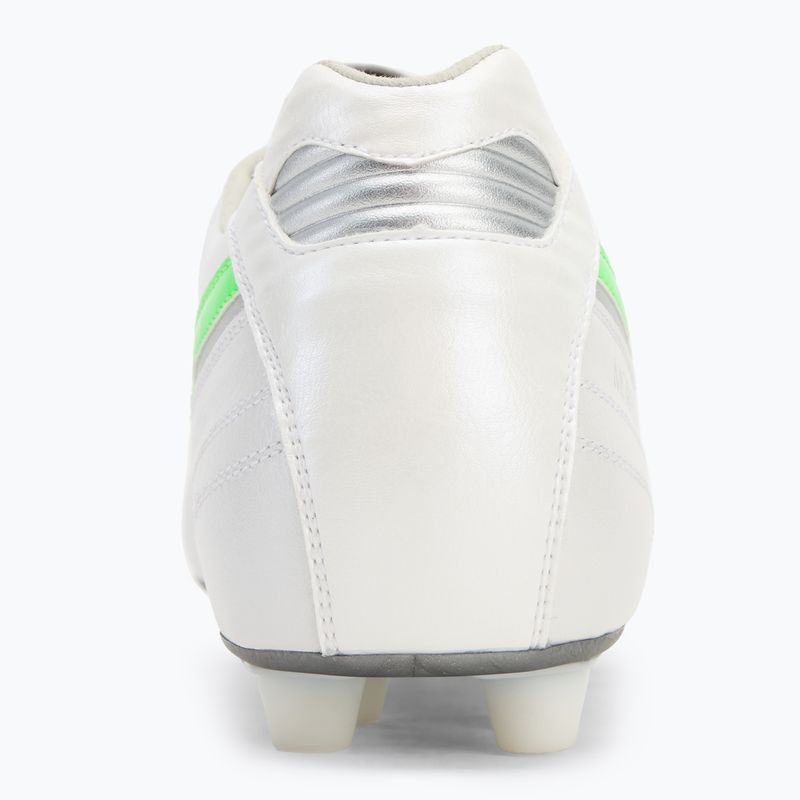Încălțăminte de fotbal pentru bărbați Mizuno Morelia II Elite Md white/neon green/galaxy silver 6