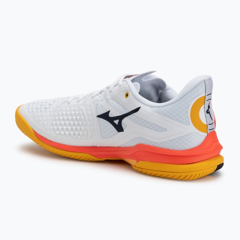 Încălțăminte de tenis pentru bărbați Mizuno Wave Exceed Tour 6 AC white/fiery coral 2/citrus 3