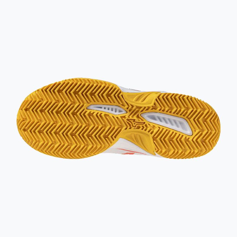 Încălțăminte de tenis pentru copii Mizuno Break Shot 5 Jr CC white/calypso coral/citrus 9