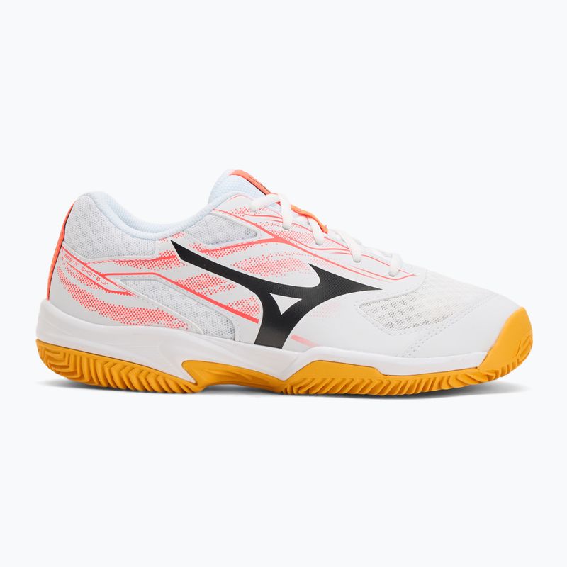 Încălțăminte de tenis pentru copii Mizuno Break Shot 5 Jr CC white/calypso coral/citrus 2