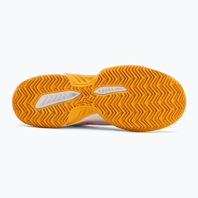 Încălțăminte de tenis pentru copii Mizuno Break Shot 5 Jr CC white/calypso coral/citrus 4