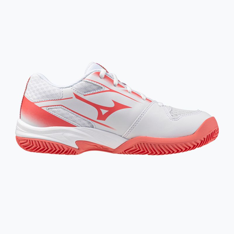 Încălțăminte de tenis pentru copii Mizuno Break Shot 5 Jr CC white/blue granite/calypso coral 9