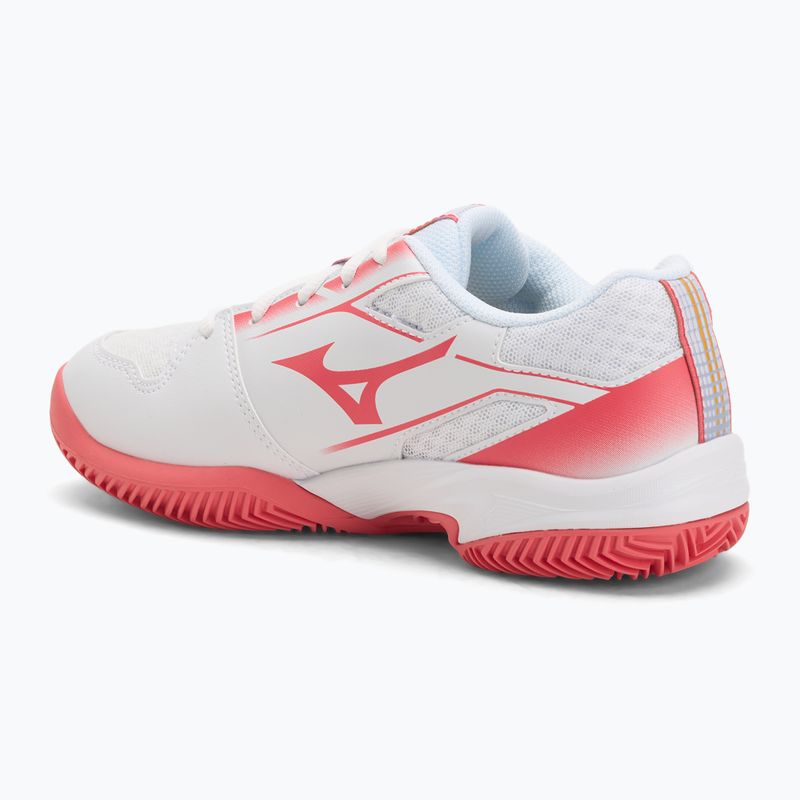 Încălțăminte de tenis pentru copii Mizuno Break Shot 5 Jr CC white/blue granite/calypso coral 3
