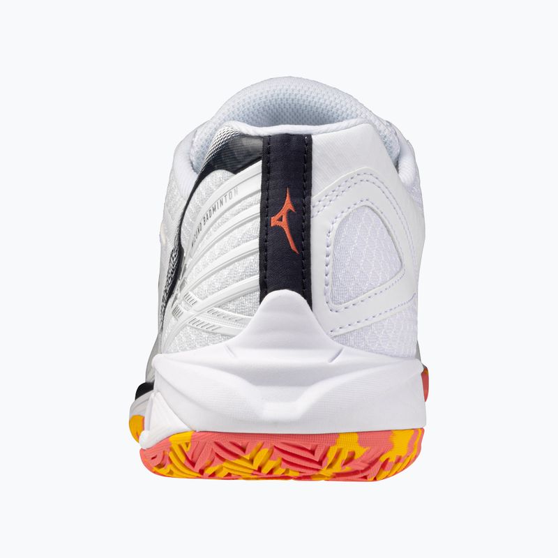 Încălțăminte de badminton Mizuno Wave Claw 3 white/citrus/calypso coral 10