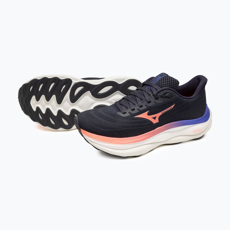 Încălțăminte de alergare pentru femei  Mizuno Wave Sky 9 odyssey gray/striking coral/iris bloom 9