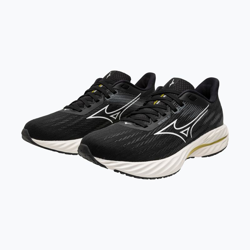 Încălțăminte de alergare pentru femei  Mizuno Wave Inspire 21 black/white/vibrant yellow 8