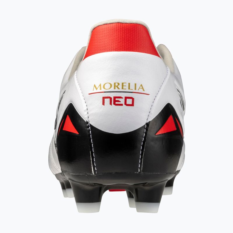 Încălțăminte de fotbal pentru bărbați Mizuno Morelia Neo IV Pro MD white/black/chinese red 10